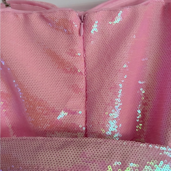 Fashion Nova Special Feeling Pink Sequin Jumpsuit XS NEW NWT - Picture 6 of 7